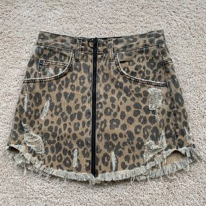 Carmar Cheetah Denim Skirt